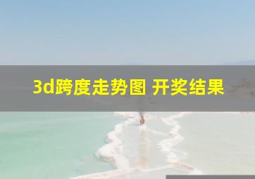 3d跨度走势图 开奖结果